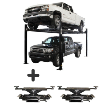 Atlas Garage PRO8000EXT-L 8,000 lb + RJ35 Sliding Jacks Combo 4-Post Lift